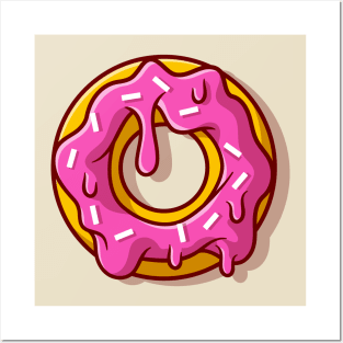 Doughnut Melted Cartoon Posters and Art